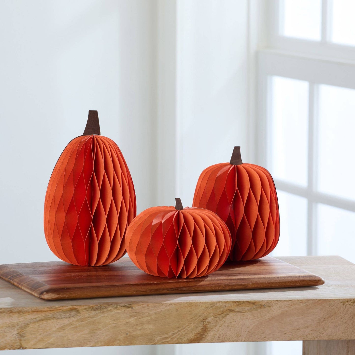 Honeycomb Pumpkin Autumn Shelf Sitter, Halloween Table