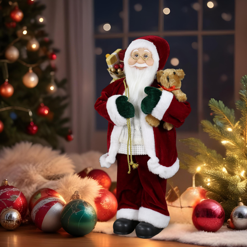 SINT 18 Inch Christmas Standing Santa Claus Doll Statue Figurine Ornament