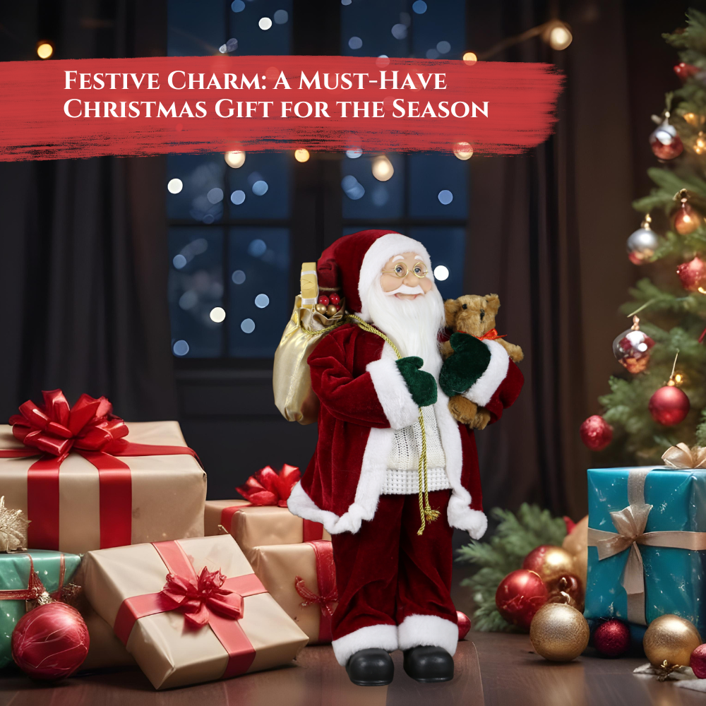 SINT 18 Inch Christmas Standing Santa Claus Doll Statue Figurine Ornament