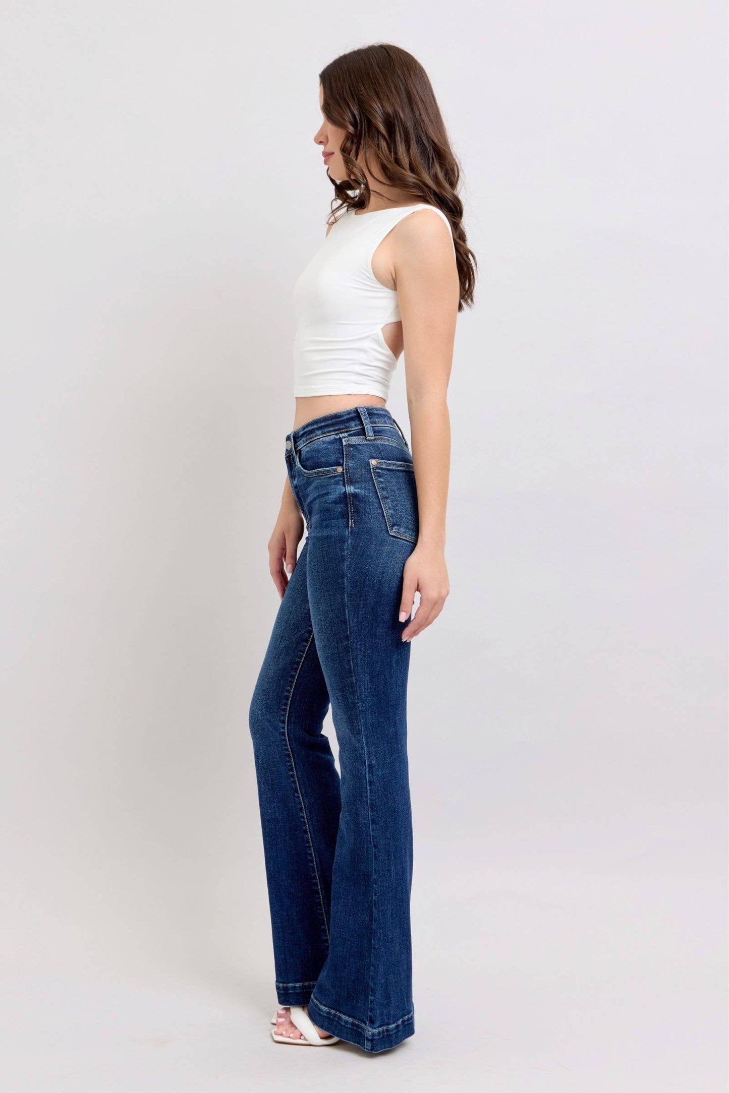 PRE-ORDER Judy Blue High Waist Dark Wash Trouser Flare