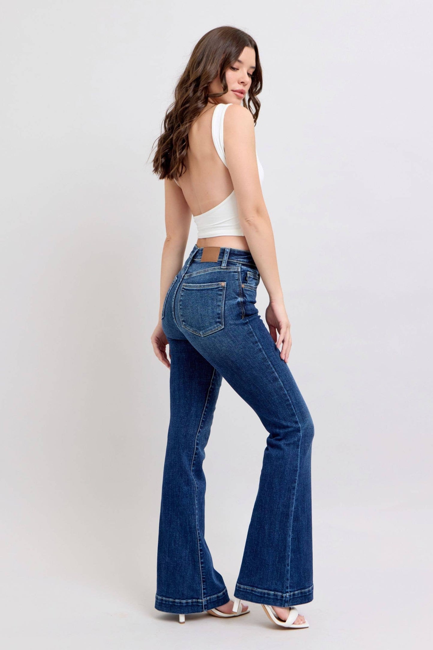 PRE-ORDER Judy Blue High Waist Dark Wash Trouser Flare