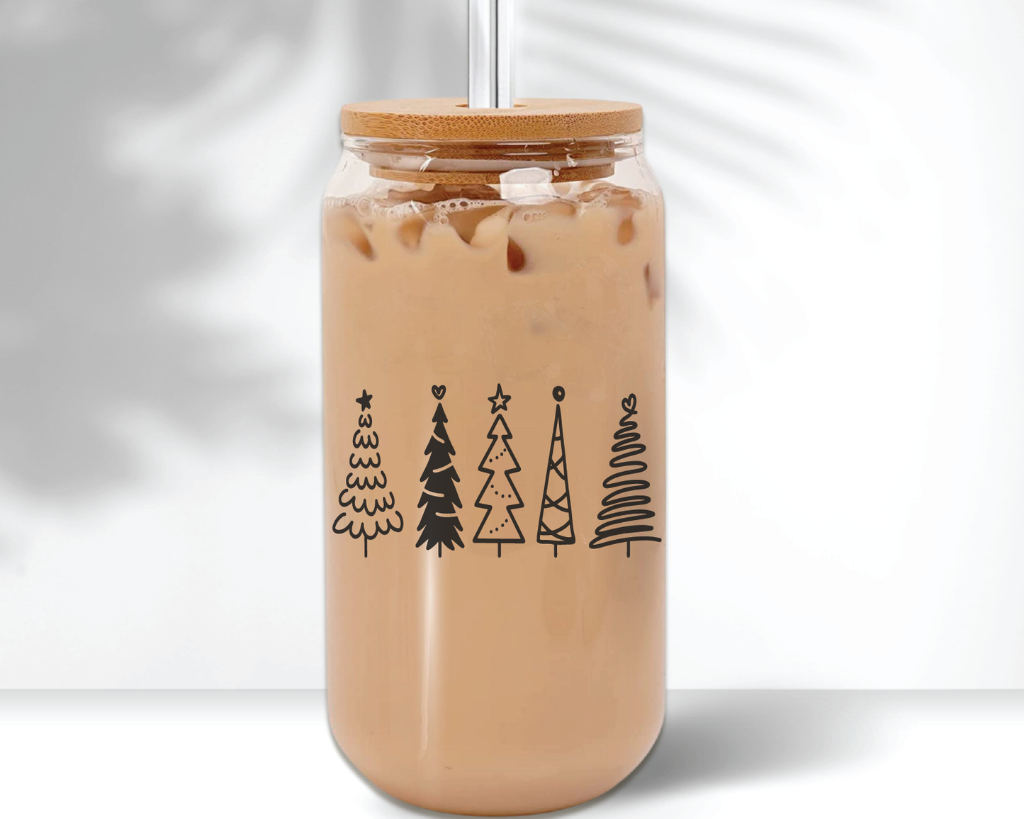 Christmas Trees Beer Can shaped glass