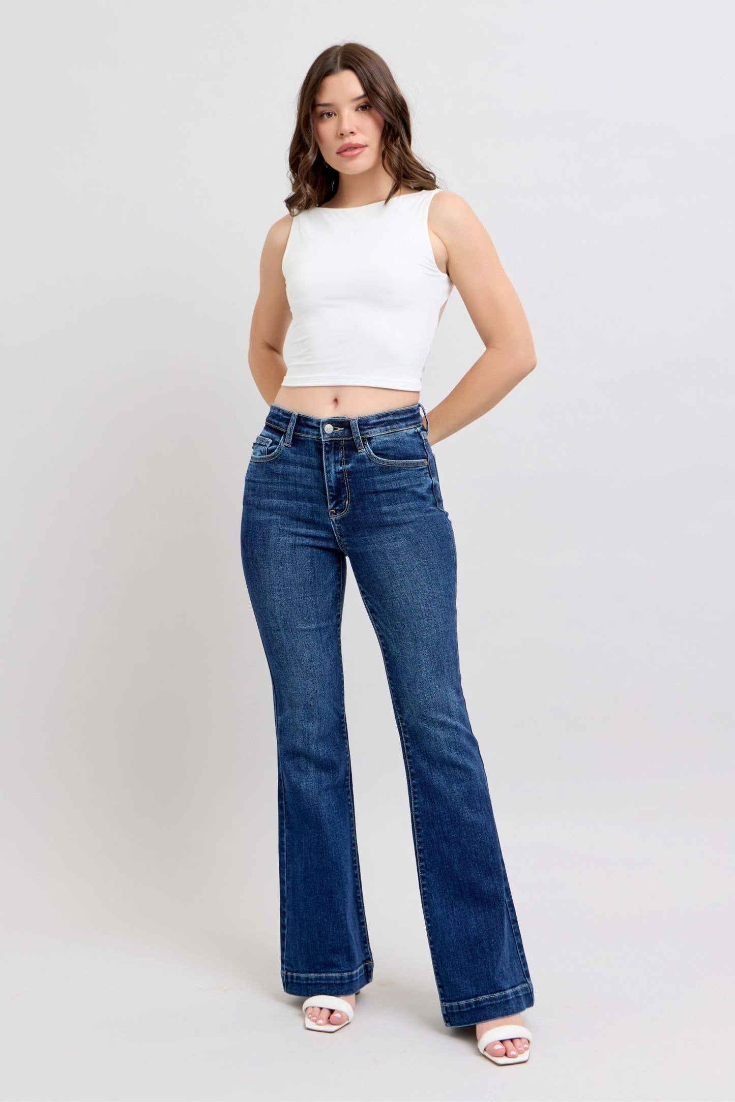 PRE-ORDER Judy Blue High Waist Dark Wash Trouser Flare