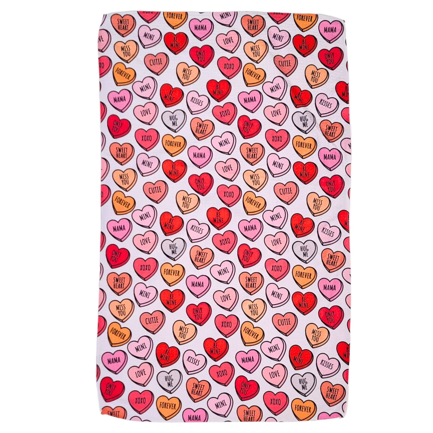 Valentines Be Mine Hearts Waffle Weave Towels - Home Decor