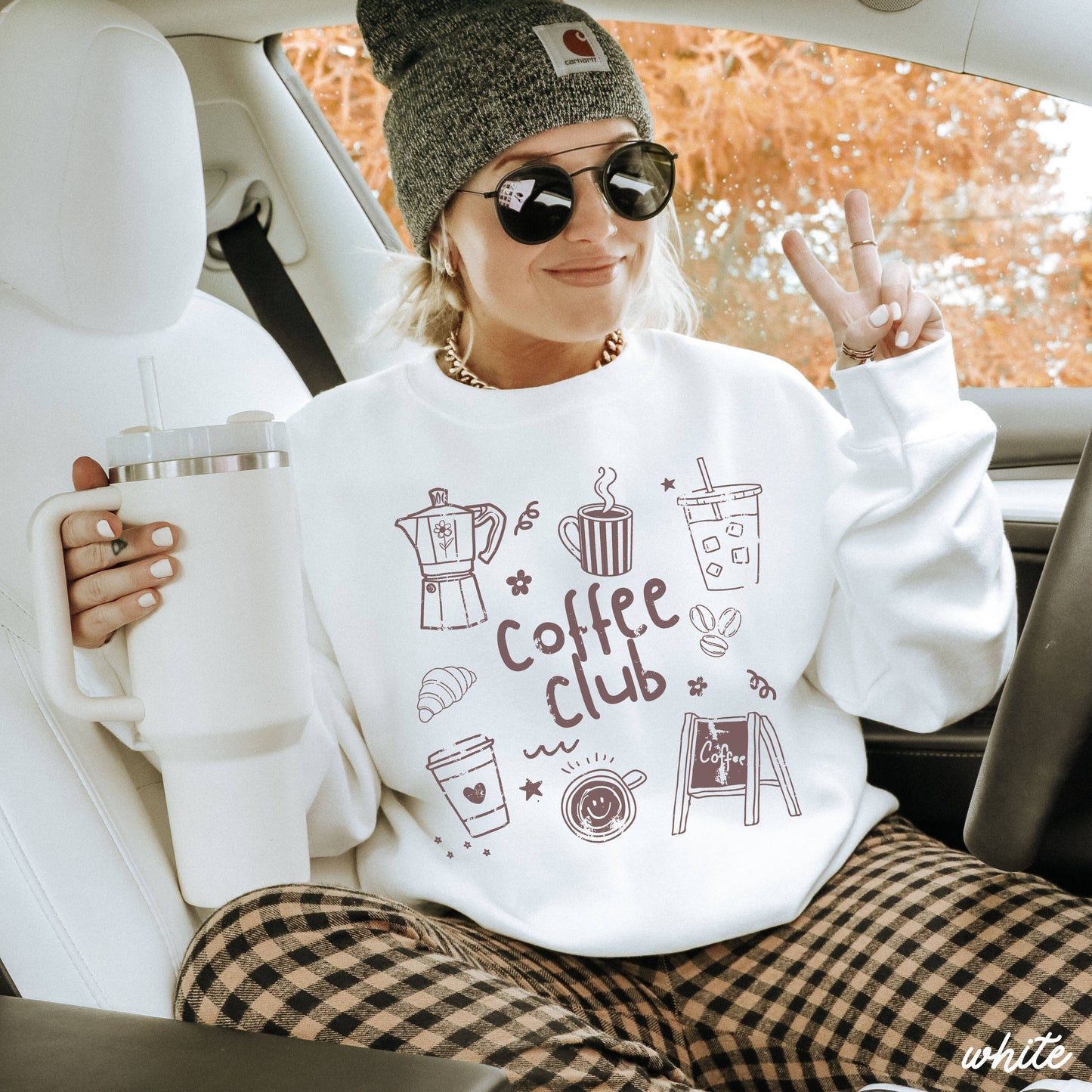 Coffee Club Doodle Sweatshirt *10 Colors (S-3X)