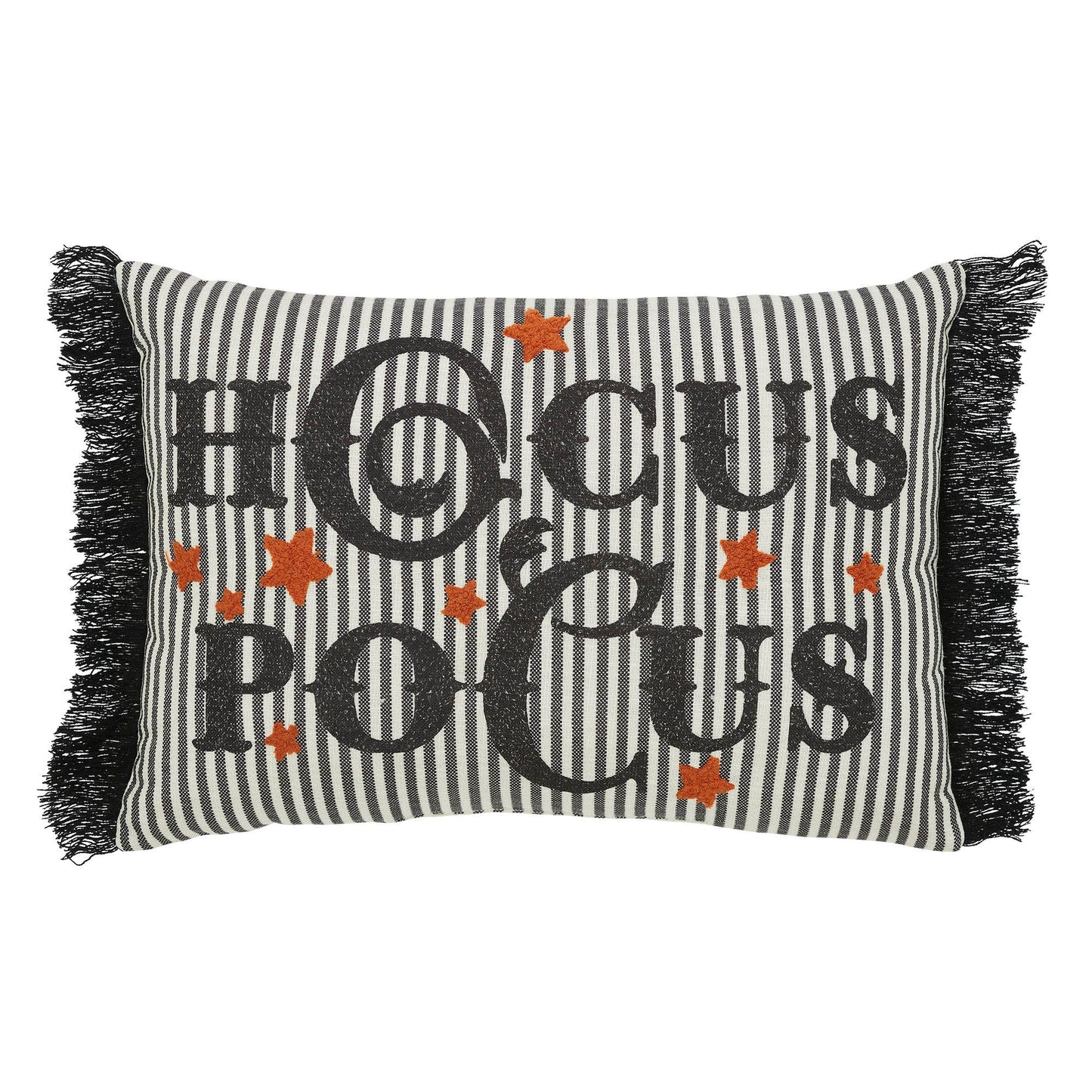 Hocus Pocus Fringed Decorative Accent Lumbar Throw Pillow, Textured Home Decor for Living Room Bedroom, 14x20 Inch Rectangular