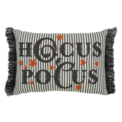 Hocus Pocus Fringed Decorative Accent Lumbar Throw Pillow, Textured Home Decor for Living Room Bedroom, 14x20 Inch Rectangular
