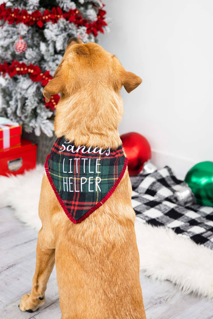 Santa's Little Helper Christmas Dog Bandana, M/L