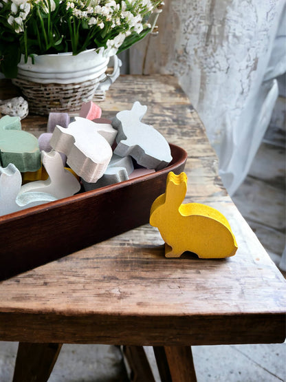 Primitive/Rustic MINI Wood Bunny Bowl Fillers - set of 3