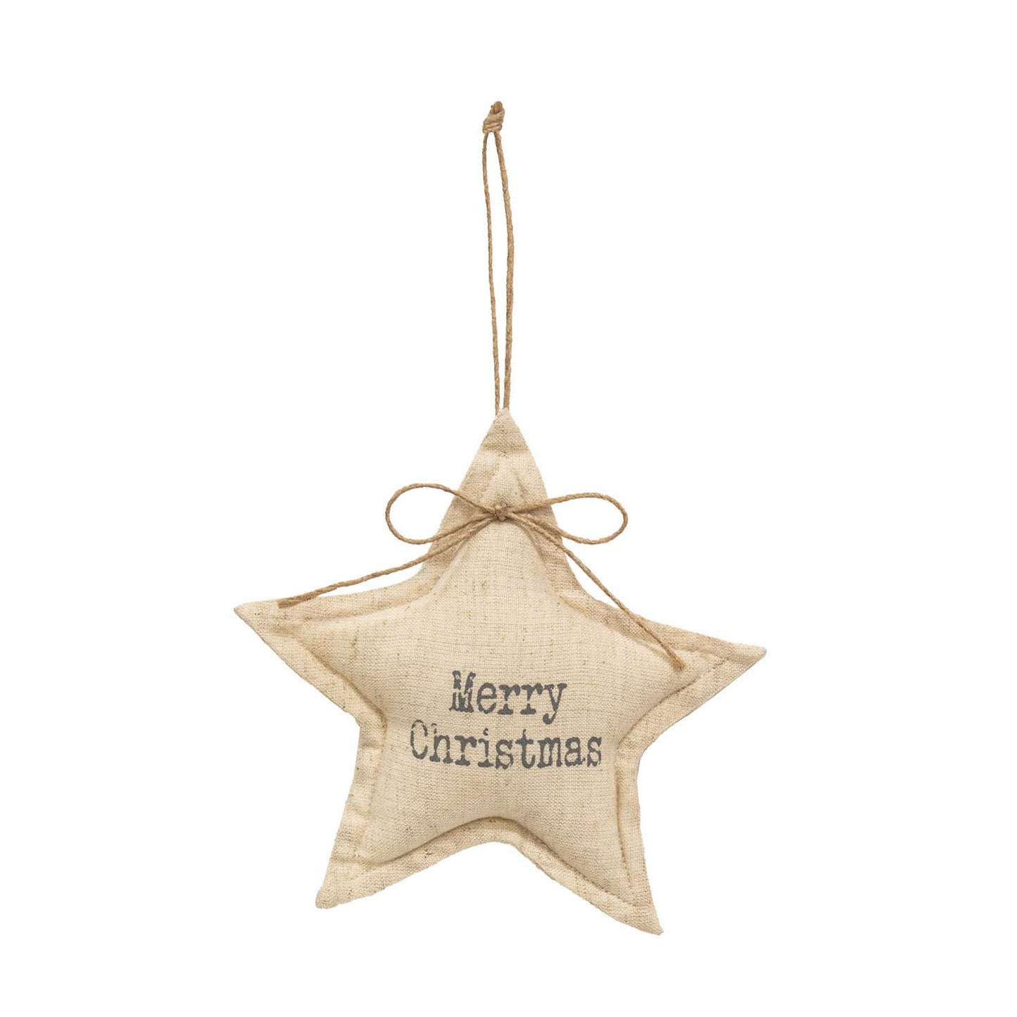 Merry Christmas Natural Star Ornament