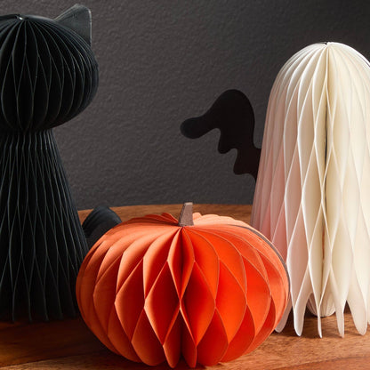 Honeycomb Pumpkin Autumn Shelf Sitter, Halloween Table