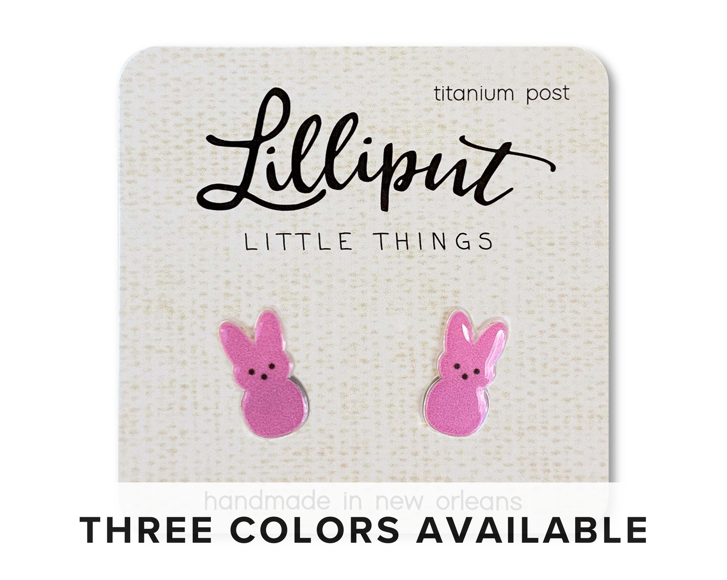 Marshmallow Easter Bunny Earrings // Easter Earrings