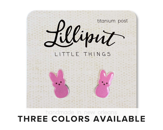Marshmallow Easter Bunny Earrings // Easter Earrings