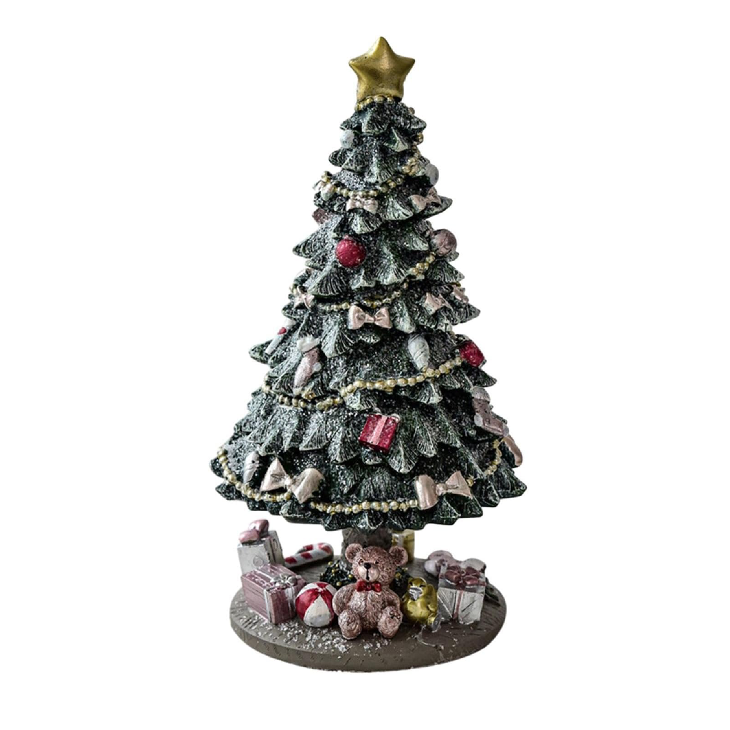 Christmas Tree Music Box Gift, Rotating Xmas Tree Figurine, Wind Up Musical Boxes, Plays Tune Jingle Bells