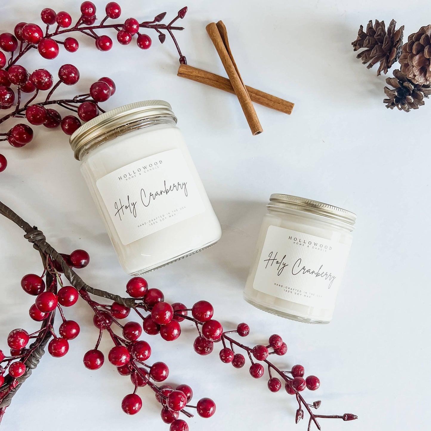 HOLY CRANBERRY |HOLIDAY CANDLE | 100% SOY WAX | 8 OZ