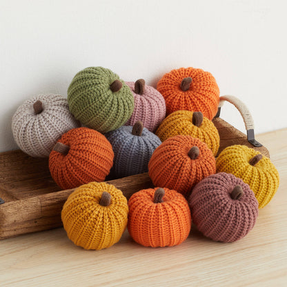 Colorful Pumpkin Knit Fall Home Decor, Thoughtful Gift, Best