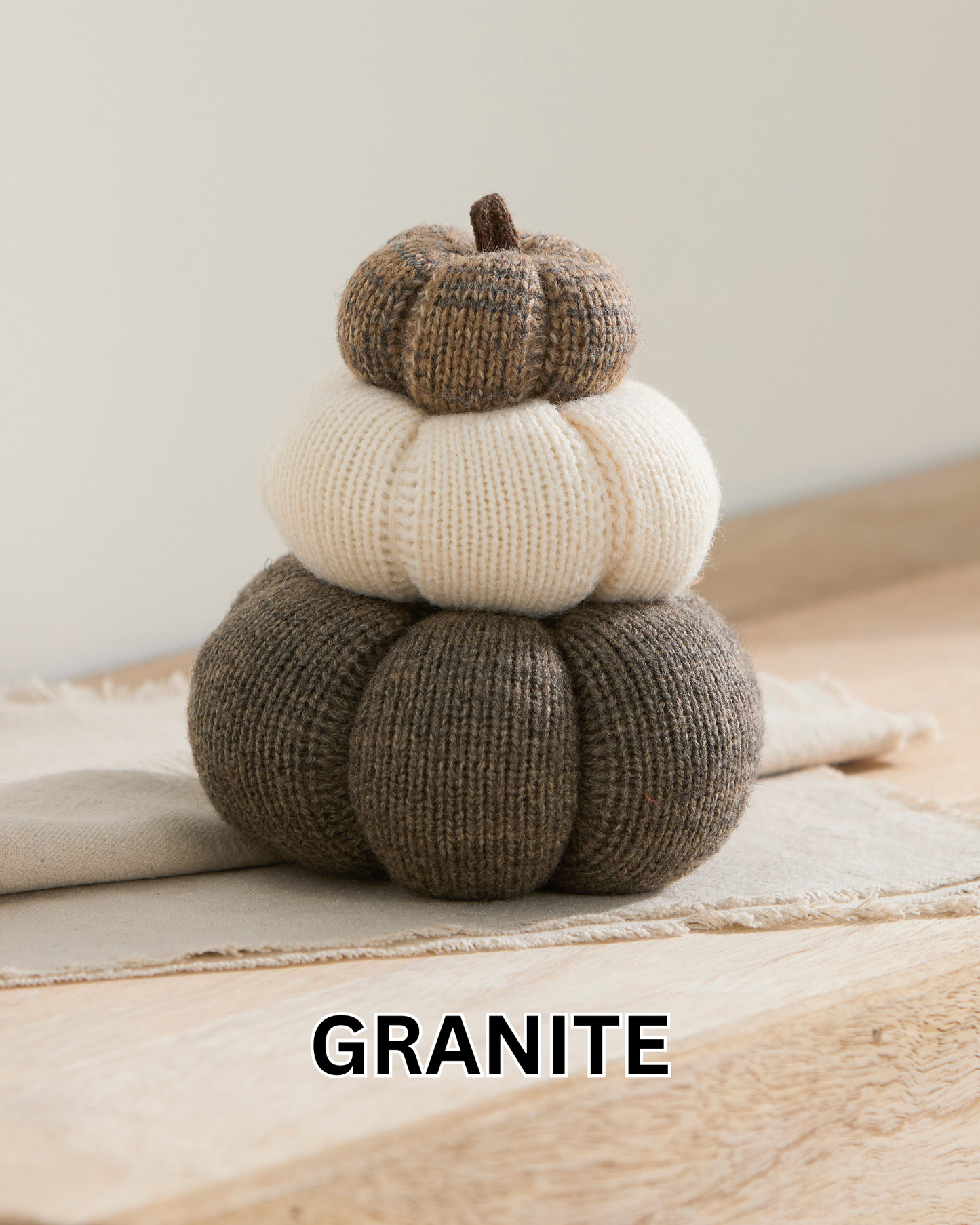 Stacked set of 3 Cozy Knit Pumpkins, Fall Home décor