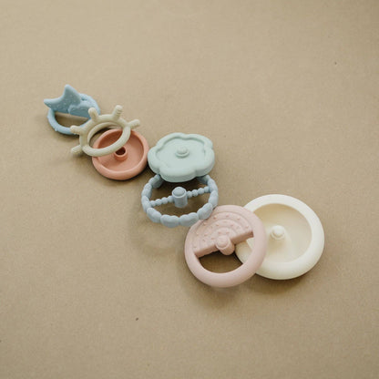 Classic Silicone Stacking Teething Ring Toy 