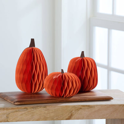 Honeycomb Pumpkin Autumn Shelf Sitter, Halloween Table