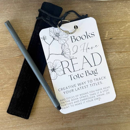Book Tote Bag Reading Tracker, Book Related Gift