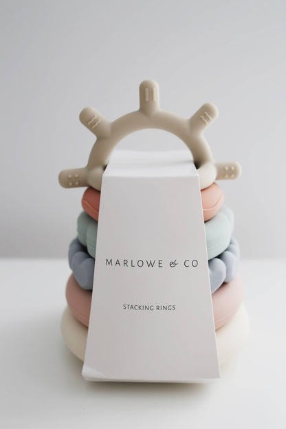 Classic Silicone Stacking Teething Ring Toy 