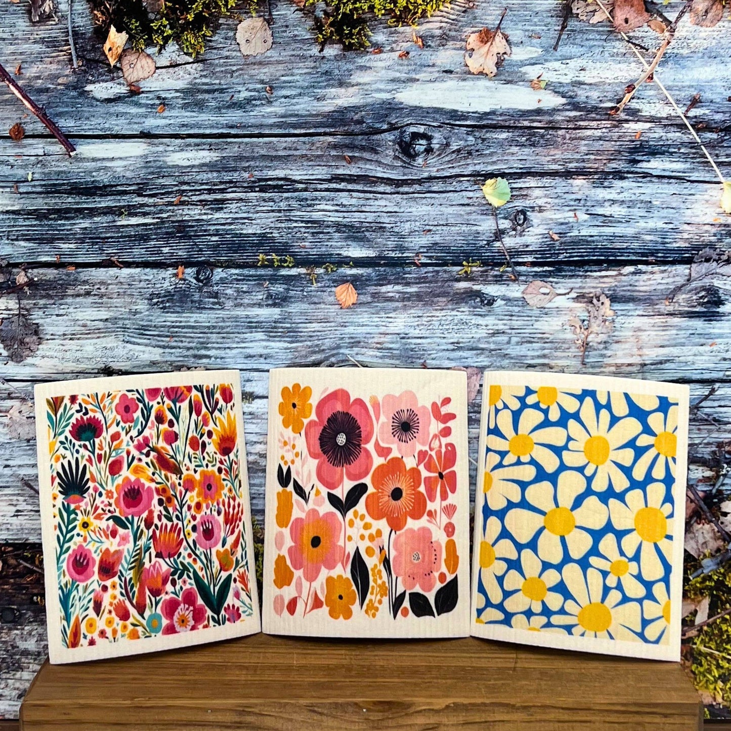 Summer Flower Garden Swedish Dishcloths- Summer Decor