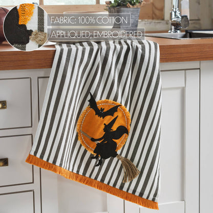 Witching Hour Spooky Halloween Kitchen & Dish Towel, 19x28 Decorative Cotton Towel