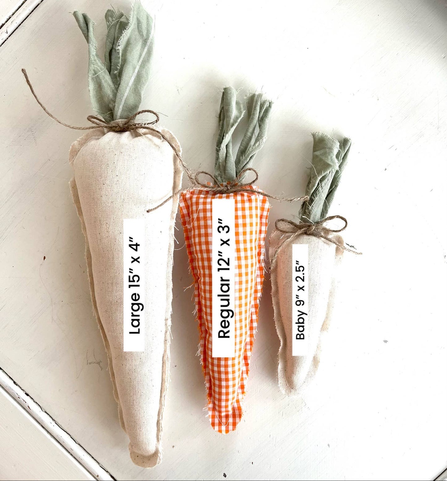 Rustic Fabric Regular Carrots 5 Pack-8 Options