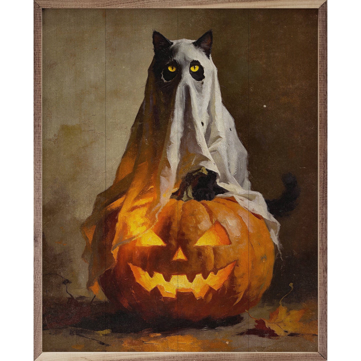 Ghost Kitten On Pumpkin