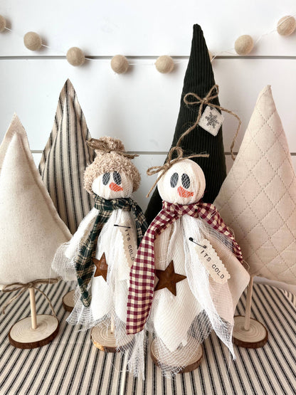 Rustic Primitive Christmas Winter Snowman Home Decor