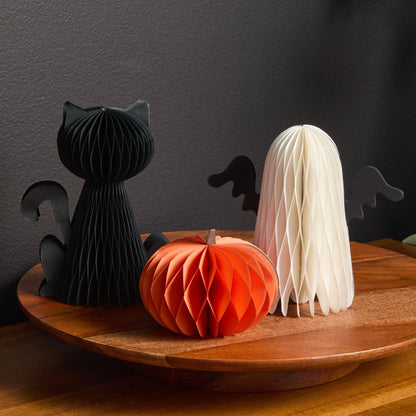 Honeycomb Pumpkin Autumn Shelf Sitter, Halloween Table