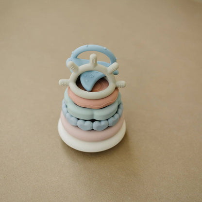 Classic Silicone Stacking Teething Ring Toy 