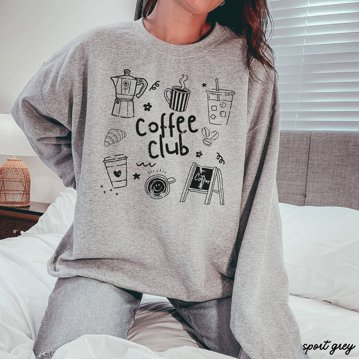 Coffee Club Doodle Sweatshirt *10 Colors (S-3X)