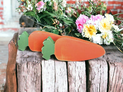 Primitive/Rustic Wood Carrot - Spring Country Decor