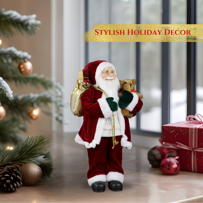 SINT 18 Inch Christmas Standing Santa Claus Doll Statue Figurine Ornament