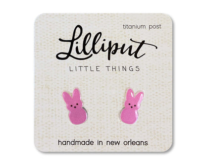 Marshmallow Easter Bunny Earrings // Easter Earrings