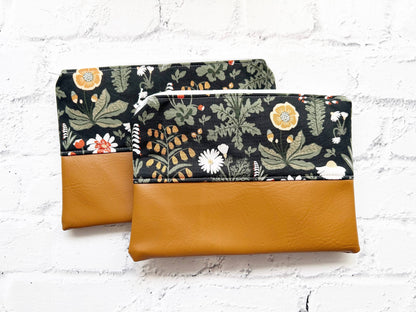 Cosmetic bag, Flat Make up bag, Zipper Pouch
