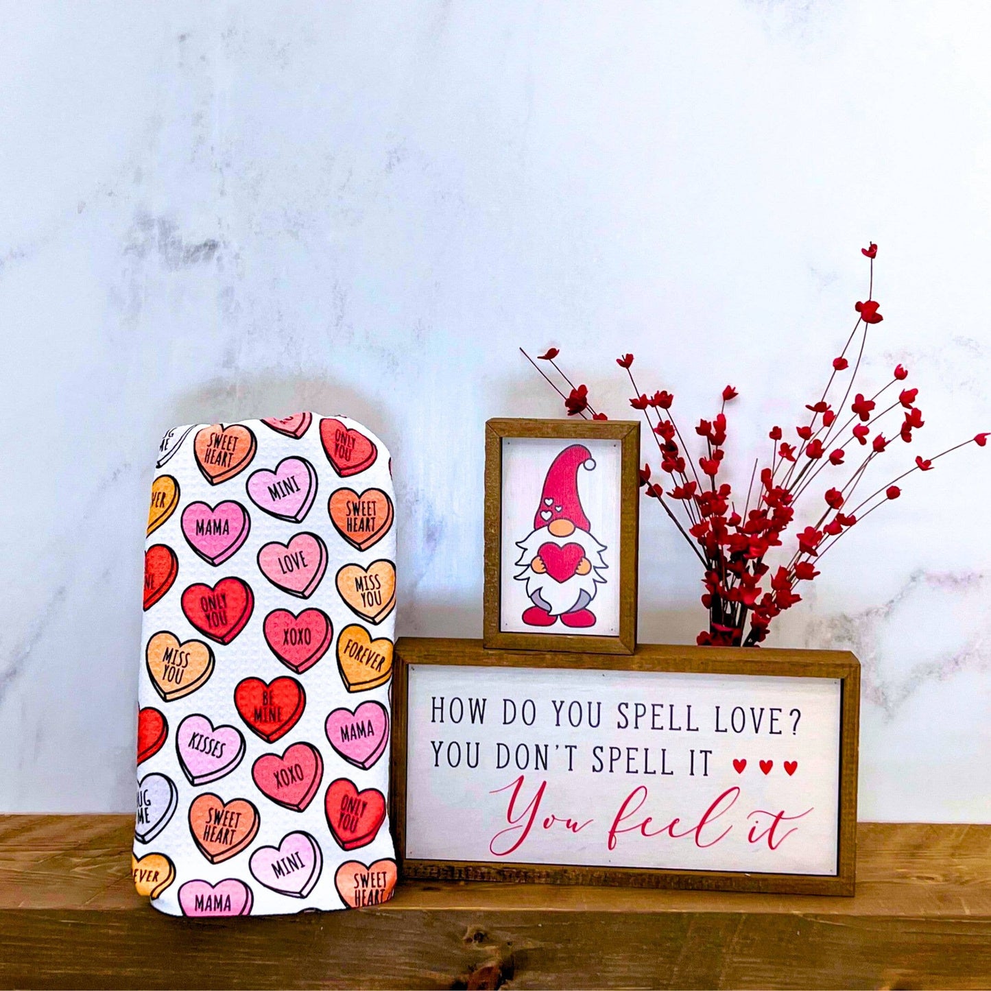 Valentines Be Mine Hearts Waffle Weave Towels - Home Decor