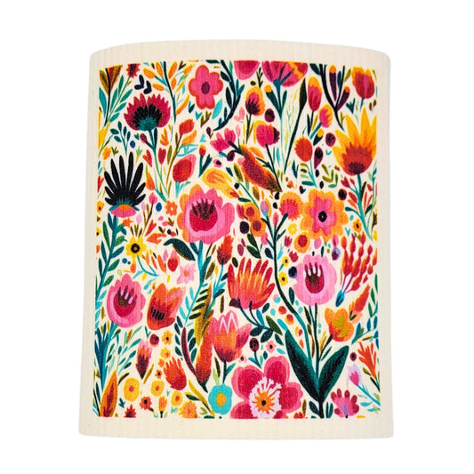 Tropical Flower Garden Swedish Dishcloths- Summer Decor