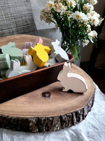 Primitive/Rustic MINI Wood Bunny Bowl Fillers - set of 3