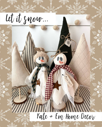 Rustic Primitive Christmas Winter Snowman Home Decor