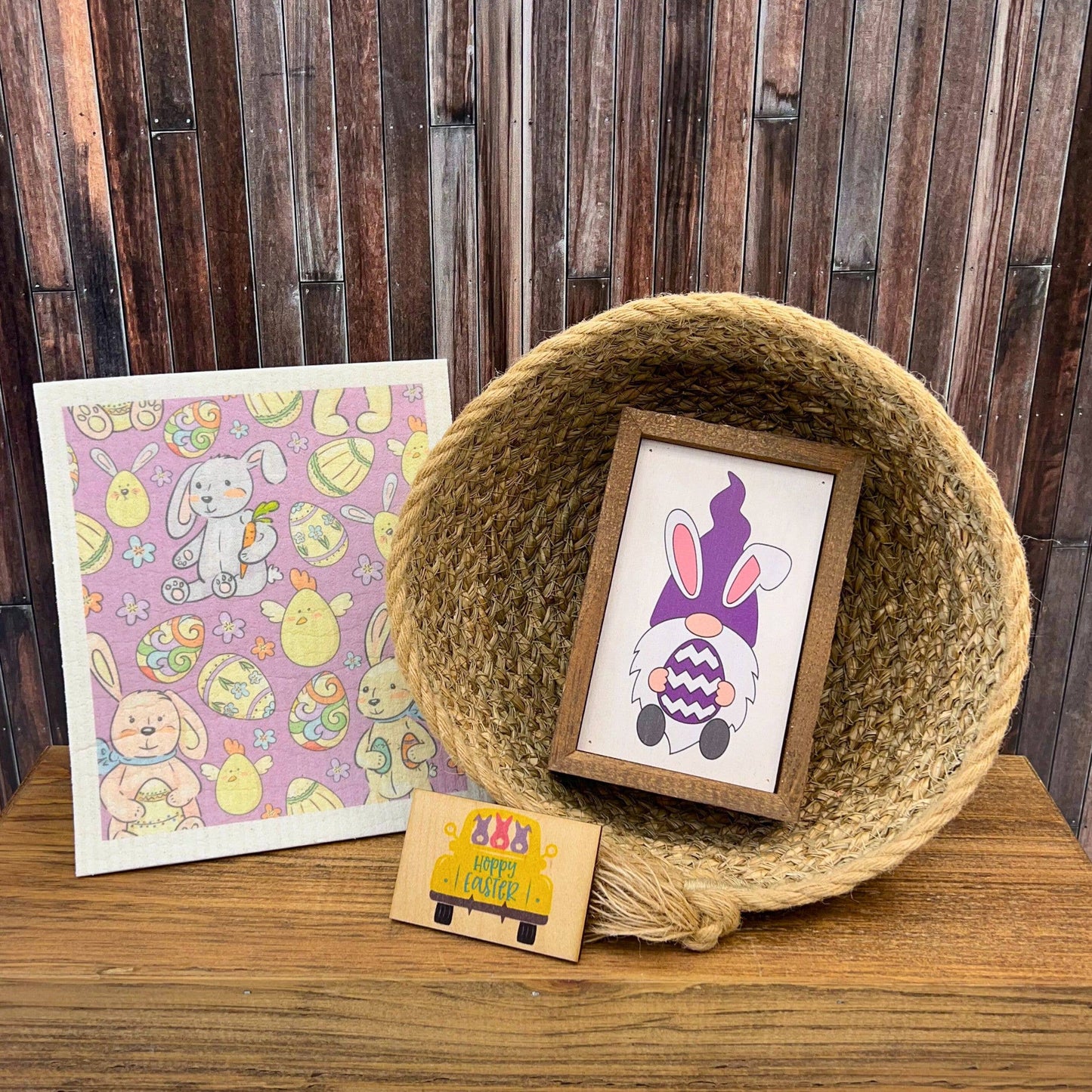 Lavender Easter Bunny Swedish Dishcloth - Easter Decor