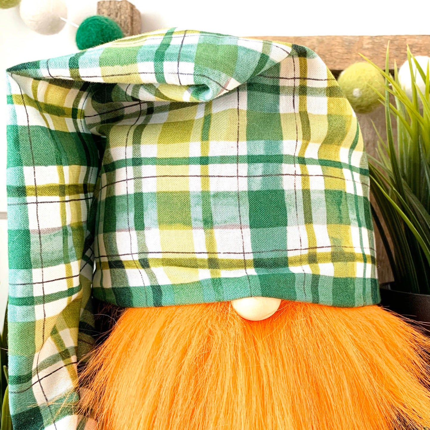 Slouchy St. Patrick’s Plaid Red Gnome, Boy Or Girl