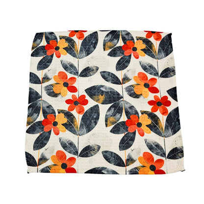 Distressed Flower Waffle Kitchen Washcloths