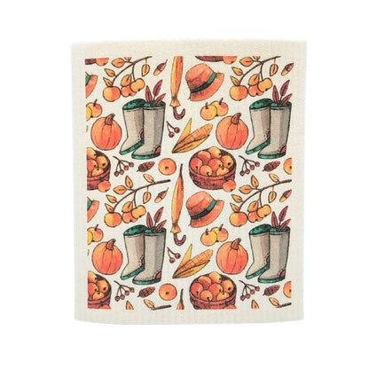 Fall Apple Picking Swedish Dishcloth - Fall Decor