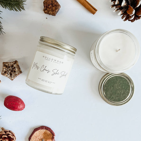 MRS. CLAUS', SHE SHED |HOLIDAY CANDLE | 100% SOY WAX | 8 OZ