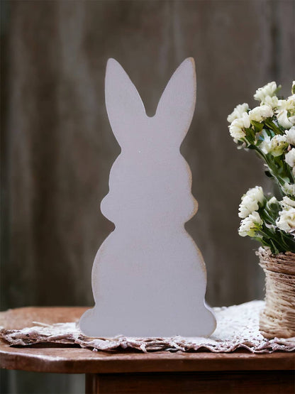 Primitive Rustic Wood Bunny Shelf Sitter - Style Four