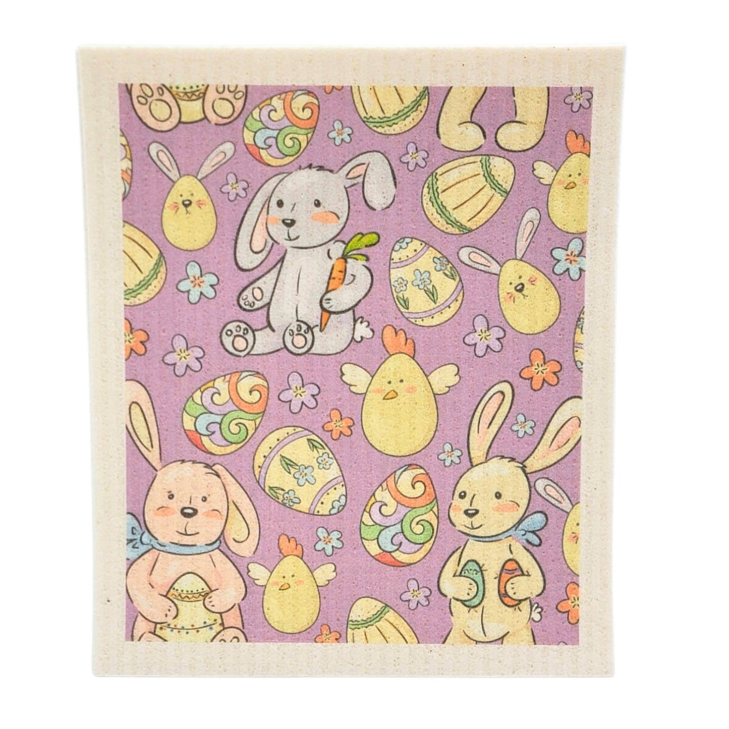 Lavender Easter Bunny Swedish Dishcloth - Easter Decor