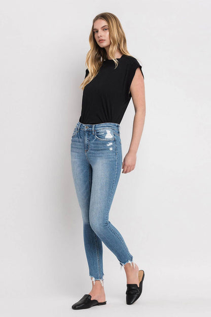 HIGH RISE ANKLE SKINNY JEANS F4750