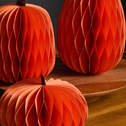 Honeycomb Pumpkin Autumn Shelf Sitter, Halloween Table